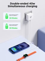 ⁦اييونوس شاحن USB C PD 40 واط بمنفذين شاحن ايفون سريع محول شاحن متعدد النوع C شاحن حائط USB لايفون 17 16 15 14، ايباد برو/اير، جالكسي S24 S23 S22، ماك بوك برو/اير، لابتوب ديل اتش بي⁩ - الصورة ⁦3⁩