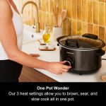 ⁦مورفي ريتشارد قدر طهي بطيء سعة 6.5 لتر مع غطاء مفصلي قابل للفصل، وعاء الومنيوم مقاوم للكسر، 3 اعدادات للحرارة، مقاوم للموقد، سهل التنظيف، 163 واط، اسود، 461020⁩ - الصورة ⁦2⁩