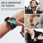 ⁦جراب واقي للشاشة لساعة هواوي فيت 3 من تيريفي، غطاء صلب ممتص للصدمات من البولي كربونات مع زجاج مقوى HD مدمج، غطاء حماية كامل مقاوم للخدش لساعة هواوي، اسود وستارلايت [عبوتان]⁩ - الصورة ⁦7⁩