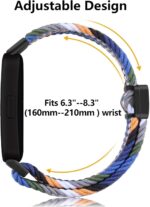 ⁦سوار مضفر قابل للتمدد متوافق مع سوار شاومي الذكي 9/شاومي باند 8 للنساء والرجال، سوار معصم بديل من النايلون المرن بحلقة فردية قابلة للتعديل لسوار شاومي الذكي 9/8 من اجامينو⁩ - الصورة ⁦4⁩