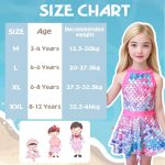 ⁦زي سباحة للبنات من يو او كيو او، زي سباحة بتصميم حورية البحر مع تنورة وشورت، بدلة سباحة للاطفال من عمر 2-12 سنة⁩ - الصورة ⁦4⁩