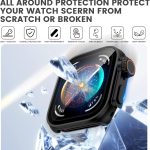 ⁦جراب واقي للشاشة لساعة هواوي فيت 3 من تيريفي، غطاء صلب ممتص للصدمات من البولي كربونات مع زجاج مقوى HD مدمج، غطاء حماية كامل مقاوم للخدش لساعة هواوي، اسود وستارلايت [عبوتان]⁩ - الصورة ⁦5⁩