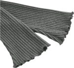 ⁦تي شيرت نسائي غير متماثل مضلع منسوج باكمام طويلة مكشكشة وقصة ضيقة من جورجليتر⁩ - الصورة ⁦3⁩