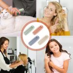 ⁦مشط عريض مزدوج الراس باسنان دقيقة، فرش شعر قابلة للطي من قش القمح للنساء، امشاط جيب محمولة مضادة للكهرباء الساكنة، 4 قطع⁩ - الصورة ⁦6⁩