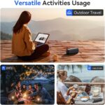 ⁦باور بانك محمول مع منفذ تيار متردد، شاحن لاب توب محمول 100 واط، سعة عالية 98 واط / 27000 مللي امبير في الساعة مع بطارية USB C 65 واط، مصدر طاقة احتياطي للسفر والعمل والانشطة الخارجية⁩ - الصورة ⁦6⁩