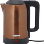 جيباس غلاية كهربائية من الستانلس ستيل بسعة 1.8 لتر - GK38053 | دوران 360 درجة، حماية من الغليان الجاف والقطع التلقائي، مثالية لغلي الماء والحليب والشاي | 1500 واط، لون نحاسي، كفالة لمدة عامين