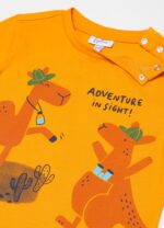 ⁦OVS تيشرت قطن مطبوع للاولاد 2060911-برتقالي⁩ - الصورة ⁦4⁩