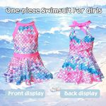 ⁦زي سباحة للبنات من يو او كيو او، زي سباحة بتصميم حورية البحر مع تنورة وشورت، بدلة سباحة للاطفال من عمر 2-12 سنة⁩ - الصورة ⁦3⁩