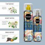 ⁦اتلانتيك بخاخ جسم للنساء والرجال للجنسين - بخاخ للجسم يدوم طويلا للاستحمام والجسم عبوة من قطعتين - 250 مل و150 مل (كهرماني)⁩ - الصورة ⁦3⁩