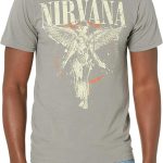 نيرفانا تي شيرت رجالي مطبوع عليه نيرفانا in Utero، لون أسفلت، مقاس XXL