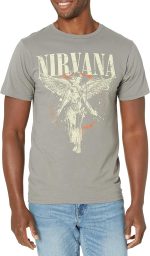 نيرفانا تي شيرت رجالي مطبوع عليه نيرفانا in Utero، لون أسفلت، مقاس XXL
