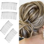 ⁦10 Pcs Metal Hair Comb, 20 Teeth Metal Wire Hair Clip Combs Bridal Veil Comb Silver Hairs Clip Accessories for Women Wedding Veil Hairs Pieces Headdresses Craft Projects⁩ - الصورة ⁦7⁩
