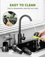 ⁦امزر شيف عصارة - عصارة بطيئة بالضغط البارد - عصارة مضغ للفواكه والخضروات الكاملة - مضغ دقيق لا حاجة للفلتر - عصارة عصير خالية من BPA مع كوبين وفرشاة - رمادي⁩ - الصورة ⁦9⁩