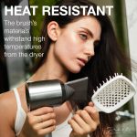 ⁦فرشاة سوبر براش لفك تشابك الشعر من جانيكي بشعيرات مضادة للكهرباء الساكنة - فرشاة شعر رطبة بفتحات تهوية للاستخدام في التجفيف - مثالية لأنواع الشعر المجعد والسميك والمموج والناعم (ابيض)⁩ - الصورة ⁦4⁩