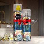 ⁦اتلانتيك بخاخ جسم للنساء والرجال للجنسين - بخاخ للجسم يدوم طويلا للاستحمام والجسم عبوة من قطعتين - 250 مل و150 مل (كهرماني)⁩ - الصورة ⁦2⁩