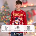 ⁦بلوفر محبوك مبتكر مطبوع عليه عبارة Merry Christmas Reindeer HOHOHO Dabing Santa Jumpers برقبة دائرية واكمام طويلة للكريسماس للاطفال من الجنسين من سن 5-13 سنة⁩ - الصورة ⁦6⁩