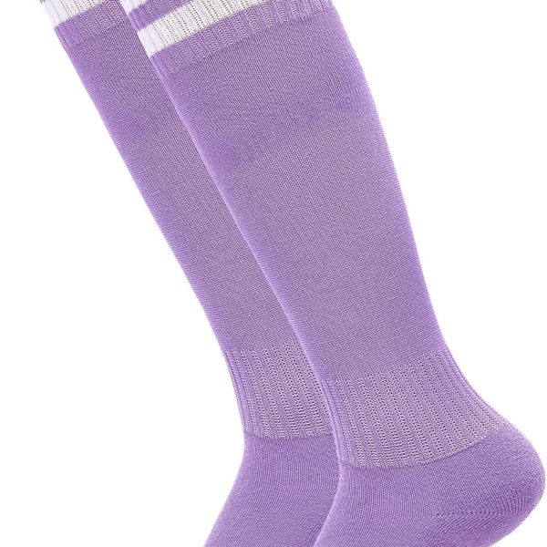 جوارب كرة القدم للاطفال في المدرسة الثانوية، جوارب رياضية سادة مخططة جيدة التهوية، جوارب رياضية للتدريب وكرة القدم للبنات والاولاد من سن 3-13 سنة