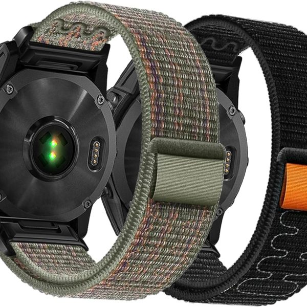 سوار ساعة بديل من النايلون فائق المتانة مقاس 26 ملم لساعة جارمين تاكتيكس 7 برو/فينيكس 7X برو/7X/6X برو/5X برو/5X/ديسنت MK2 MK1 تاكتيكس دلتا من ازوني