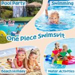 ⁦زي سباحة للبنات من يو او كيو او، زي سباحة بتصميم حورية البحر مع تنورة وشورت، بدلة سباحة للاطفال من عمر 2-12 سنة⁩ - الصورة ⁦7⁩