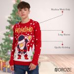 ⁦بلوفر محبوك مبتكر مطبوع عليه عبارة Merry Christmas Reindeer HOHOHO Dabing Santa Jumpers برقبة دائرية واكمام طويلة للكريسماس للاطفال من الجنسين من سن 5-13 سنة⁩ - الصورة ⁦7⁩