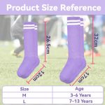 ⁦جوارب كرة القدم للاطفال في المدرسة الثانوية، جوارب رياضية سادة مخططة جيدة التهوية، جوارب رياضية للتدريب وكرة القدم للبنات والاولاد من سن 3-13 سنة⁩ - الصورة ⁦7⁩