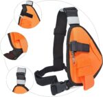 ⁦UAYESOK Walkie Talkie Chest Holster Radio Holder Harness Hands Free Radio Front Pack Pouch Bag with Nylon Strap for BAOFENG Motorola Midland Icom Cobra Two Way Radio (Orange), Orange⁩ - الصورة ⁦3⁩