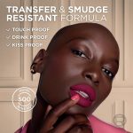 ⁦لوريال باريس احمر شفاه سائل لو مات ريزيستانس يدوم حتى 16 ساعة، 630 روز هيت، 5 مل⁩ - الصورة ⁦4⁩