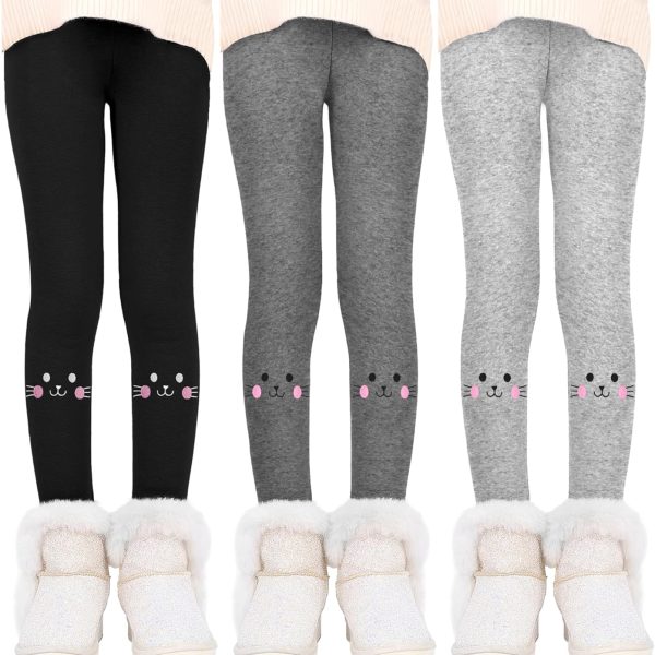 ريسينتا سروال ضيق شتوي مبطن بالصوف والقطن للفتيات من 3 قطع