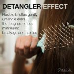 ⁦فرشاة سوبر براش لفك تشابك الشعر من جانيكي بشعيرات مضادة للكهرباء الساكنة - فرشاة شعر رطبة بفتحات تهوية للاستخدام في التجفيف - مثالية لأنواع الشعر المجعد والسميك والمموج والناعم (ابيض)⁩ - الصورة ⁦3⁩