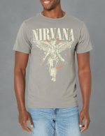 ⁦نيرفانا تي شيرت رجالي مطبوع عليه نيرفانا in Utero، لون أسفلت، مقاس XXL⁩ - الصورة ⁦3⁩