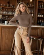 ⁦ان واي ثريدز قميص رياضي حراري باكمام طويلة وقبة مدورة وقصة ضيقة للنساء⁩ - الصورة ⁦5⁩