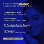 ⁦واقي شمس مرطب للبشرة الجافة (50 جرام) خفيف الوزن وثابت للضوء بعامل حماية من الشمس 50 وواسع الطيف بعامل حماية من الشمس بعامل حماية من الشمس 50 للنساء والرجال؛ كريم شمس مع HA وسيراميد⁩ - الصورة ⁦4⁩