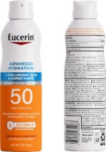 ⁦يوسيرين بخاخ واقي من الشمس بعامل حماية من الشمس بدرجة 50 من ادفانسد هايدريشن، بخاخ خفيف الوزن مع حمض الهيالورونيك ومرطب، لا يسبب الحساسية، خالي من العطور والكحول، زجاجة 6 اونصة⁩ - الصورة ⁦9⁩