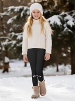 ⁦ريسينتا سروال ضيق شتوي مبطن بالصوف والقطن للفتيات من 3 قطع⁩ - الصورة ⁦7⁩