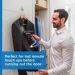 ⁦روينتا, مكواة بخار للملابس، مكواة بخار محمولة باليد من اكس سيل، تسخين سريع 25 ثانية، بخار نزح قوي، سلك طويل للغاية 9.84، 1875 واط، مكواة بخار للملابس السوداء، لا غنى عنها للسفر، DR8220⁩ - الصورة ⁦6⁩