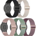 اساور ساعة نايلون قابلة للتمدد متوافقة مع جارمين فينو 2S/فيفو اكتيف 4S/فينو 3S/فيفوموف 3S وفيفوموف 3S، سوار قابل للتعديل 18 ملم لساعة جارمين فوررنر 265S/255S/255S ميوزيك للنساء والرجال من 5 قطع