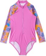 سبيدو مايوه سباحة قطعة واحدة باكمام طويلة للبنات (عبوة من قطعة واحدة)