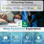 ⁦سوار معصم ذكي للصحة واللياقة البدنية في جميع الاحوال الجوية 24/7 مع اكثر من 120 عداد رياضي للسعرات الحرارية ومراقبة معدل ضربات القلب وتتبع النوم على مدار 24 ساعة وتطبيق مقاوم للماء 1 ايه تي ام (اسود)⁩ - الصورة ⁦4⁩