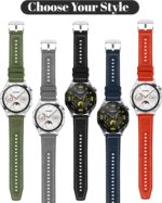 ⁦سوار ساعة بديل من نيسلين متوافق مع ساعة هواوي GT5/GT5 برو 46 ملم 2024/GT4/GT3/GT3 برو/GT2/GT2e/GT رانر/هواوي ووتش 4/4 برو ستاب/22 ملم، سوار بديل من مادة السيليكون والنايلون (اخضر)⁩ - الصورة ⁦7⁩