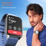 ⁦بيبل ساعة ذكية كروز بشاشة انفينيت 1.97 انش لتتبع اللياقة البدنية ومساعدة صوتية بالذكاء الاصطناعي ومكالمات بلوتوث V5.0 وسطوع 500 نيت مع شاشة مستطيلة فل اتش دي للرجال والنساء - ازرق اوشن⁩ - الصورة ⁦3⁩