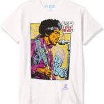 تي شيرت للبالغين من الجنسين مطبوع عليه Jimi Hendrix Pop Art 'Scuse Me While I Kiss the Sky
