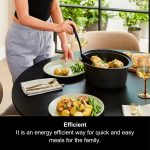 ⁦مورفي ريتشارد قدر طهي بطيء سعة 6.5 لتر مع غطاء مفصلي قابل للفصل، وعاء الومنيوم مقاوم للكسر، 3 اعدادات للحرارة، مقاوم للموقد، سهل التنظيف، 163 واط، اسود، 461020⁩ - الصورة ⁦5⁩