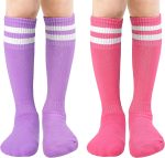 ⁦جوارب كرة القدم للاطفال في المدرسة الثانوية، جوارب رياضية سادة مخططة جيدة التهوية، جوارب رياضية للتدريب وكرة القدم للبنات والاولاد من سن 3-13 سنة⁩ - الصورة ⁦6⁩