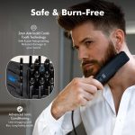⁦ابرليتي برو (مطور) - مكواة فرد اللحية والشعر الايونية المتطورة مع فرشاة تسخين مضادة للحروق - ترطيب خالٍ من الالم لجميع الانواع⁩ - الصورة ⁦2⁩