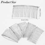 ⁦10 Pcs Metal Hair Comb, 20 Teeth Metal Wire Hair Clip Combs Bridal Veil Comb Silver Hairs Clip Accessories for Women Wedding Veil Hairs Pieces Headdresses Craft Projects⁩ - الصورة ⁦2⁩