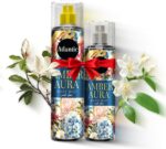 اتلانتيك بخاخ جسم للنساء والرجال للجنسين - بخاخ للجسم يدوم طويلا للاستحمام والجسم عبوة من قطعتين - 250 مل و150 مل (كهرماني)