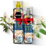 اتلانتيك بخاخ جسم للنساء والرجال للجنسين - بخاخ للجسم يدوم طويلا للاستحمام والجسم عبوة من قطعتين - 250 مل و150 مل (كهرماني)