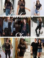 ⁦Avidlove Women's Sheer Fishnet Top Sexy Short Sleeves Net T Shirts Crop Top⁩ - الصورة ⁦3⁩