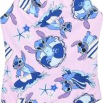 Disney Stitch Girls Swimwear One Piece Swimsuit for Children and Teenagers, Sizes 10 to 16 Years