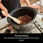 ⁦مورفي ريتشارد قدر طهي بطيء سعة 6.5 لتر مع غطاء مفصلي قابل للفصل، وعاء الومنيوم مقاوم للكسر، 3 اعدادات للحرارة، مقاوم للموقد، سهل التنظيف، 163 واط، اسود، 461020⁩ - الصورة ⁦3⁩